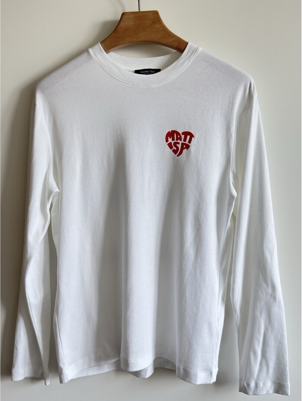 Massimo Dutti Men’s S White Long Sleeve St Barths Graphic T Shirt Made Portugal - Picture 1 of 8